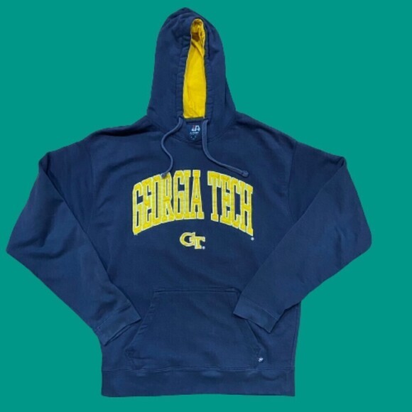 J. America Other - Georgia Tech Yellow Jackets Vintage Stitched Navy Blue Gold Hoodie Men's Large